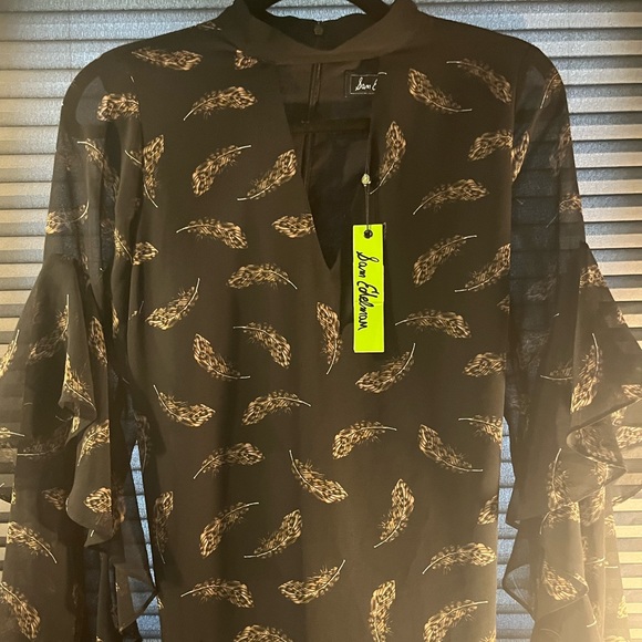 Sam Edelman NWT midi shift dress, choker neckline, bell sleeves, with slip. Sz 6 - Picture 7 of 16